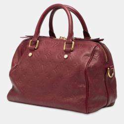 Pre Owned Louis Vuitton Burgundy Monogram Empreinte Speedy Bandouliere 25