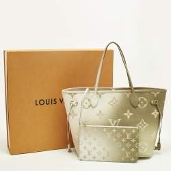 Pre Owned Louis Vuitton Sunset Khaki Monogram Canvas Neverfull MM Bag