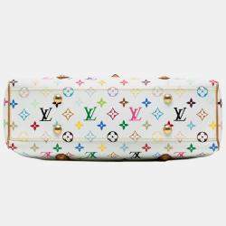Pre Owned Louis Vuitton White Monogram Multicolore Aurelia MM