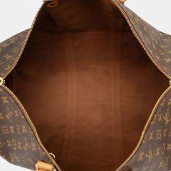 Pre Owned Louis Vuitton Brown Monogram Keepall Bandouliere 50