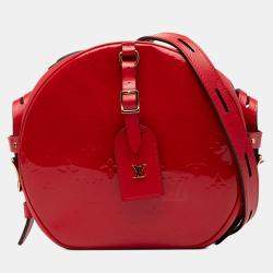 Pre Owned Louis Vuitton Red Monogram Vernis Boite Chapeau Souple PM