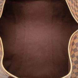 Pre Owned Louis Vuitton Brown Damier Ebene Keepall Bandouliere 55