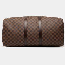 Pre Owned Louis Vuitton Brown Damier Ebene Keepall Bandouliere 55