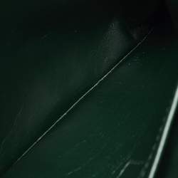 Pre Owned Louis Vuitton Green Monogram Velour Alligator and Ostrich-Trimmed Clyde Bag