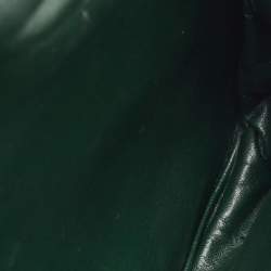 Pre Owned Louis Vuitton Green Monogram Velour Alligator and Ostrich-Trimmed Clyde Bag