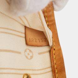 Pre Owned Louis Vuitton White Damier Azur Neverfull PM