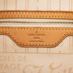 Pre Owned Louis Vuitton White Damier Azur Neverfull PM