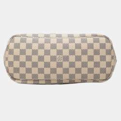 Pre Owned Louis Vuitton White Damier Azur Neverfull PM