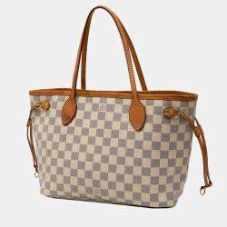 Pre Owned Louis Vuitton White Damier Azur Neverfull PM