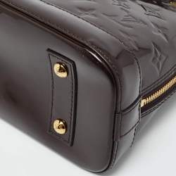Pre Owned Louis Vuitton Terre D’Ombre Monogram Vernis Alma BB Bag
