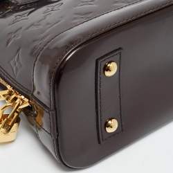 Pre Owned Louis Vuitton Terre D’Ombre Monogram Vernis Alma BB Bag