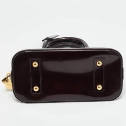 Pre Owned Louis Vuitton Terre D’Ombre Monogram Vernis Alma BB Bag