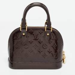 Pre Owned Louis Vuitton Terre D’Ombre Monogram Vernis Alma BB Bag