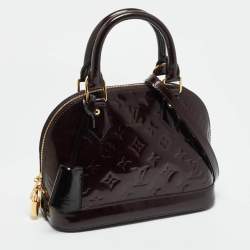Pre Owned Louis Vuitton Terre D’Ombre Monogram Vernis Alma BB Bag