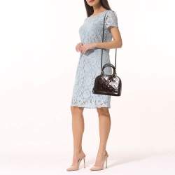 Pre Owned Louis Vuitton Terre D’Ombre Monogram Vernis Alma BB Bag