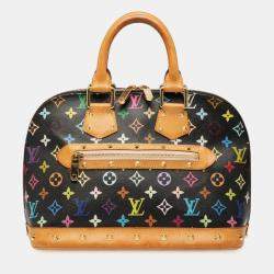 Pre Owned Louis Vuitton Black Monogram Multicolore Alma PM