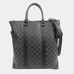 Pre Owned Louis Vuitton Black Damier Graphite Anton Tote