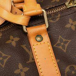 Pre Owned Louis Vuitton Brown Monogram Keepall Bandouliere 55