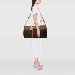 Pre Owned Louis Vuitton Brown Monogram Keepall Bandouliere 55