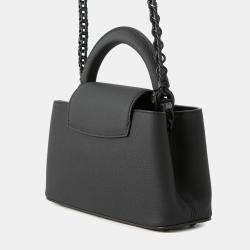 Pre Owned Louis Vuitton Capucines Ew Noir Taurillon Leather Size Mini