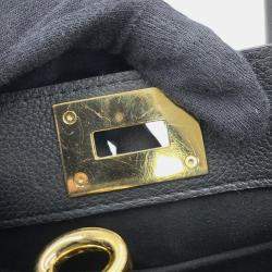 مملوكة مسبقًا Louis Vuitton On My Side PM Black, Brown Calfskin Leather Top Handle Bag