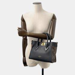 مملوكة مسبقًا Louis Vuitton On My Side PM Black, Brown Calfskin Leather Top Handle Bag