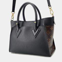 مملوكة مسبقًا Louis Vuitton On My Side PM Black, Brown Calfskin Leather Top Handle Bag