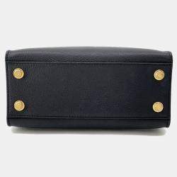 مملوكة مسبقًا Louis Vuitton On My Side PM Black, Brown Calfskin Leather Top Handle Bag