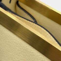 Pre Owned Louis Vuitton City Frame Yellow Taiga Leather