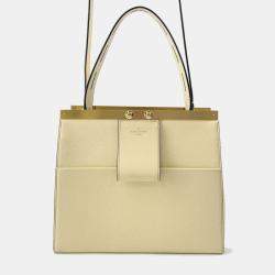 Pre Owned Louis Vuitton City Frame Yellow Taiga Leather