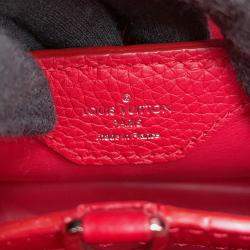 Pre Owned Louis Vuitton Capucines Ruby Taurillon Leather Size BB