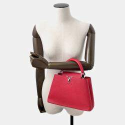 Pre Owned Louis Vuitton Capucines Ruby Taurillon Leather Size BB