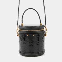 Pre Owned Louis Vuitton Cannes Noir Monogram Vernis Leather Size PM