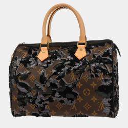 Pre Owned Louis Vuitton Monogram Fleur de Jais Speedy 30 Handbag