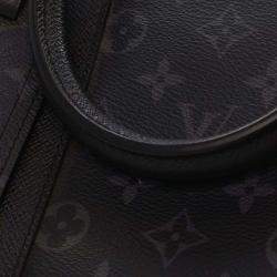 Pre Owned Louis Vuitton Black Taigarama Keepall Bandouliere 50