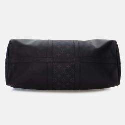 Pre Owned Louis Vuitton Black Taigarama Keepall Bandouliere 50