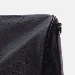 Pre Owned Louis Vuitton Black Taigarama Keepall Bandouliere 50