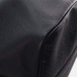 Pre Owned Louis Vuitton Black Taigarama Keepall Bandouliere 50