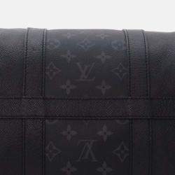 Pre Owned Louis Vuitton Black Taigarama Keepall Bandouliere 50