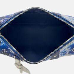 Pre Owned Louis Vuitton Blue Monogram Bandana City Keepall