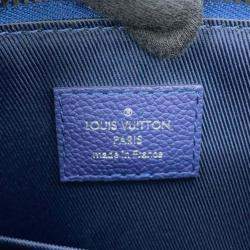 Pre Owned Louis Vuitton Blue Monogram Bandana City Keepall