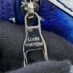 Pre Owned Louis Vuitton Blue Monogram Bandana City Keepall