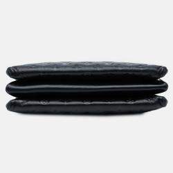 Pre Owned Louis Vuitton Black Monogram Embossed Puffy Lambskin Coussin MM