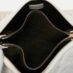 Pre Owned Louis Vuitton White Monogram Embossed Puffy Lambskin Coussin PM
