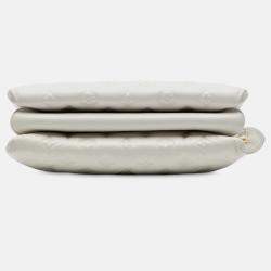 Pre Owned Louis Vuitton White Monogram Embossed Puffy Lambskin Coussin PM