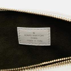 Pre Owned Louis Vuitton White Monogram Embossed Puffy Lambskin Coussin PM