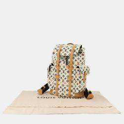 Pre Owned Louis Vuitton Monogram Craggy Christopher Mm Backpack In Vanilla
