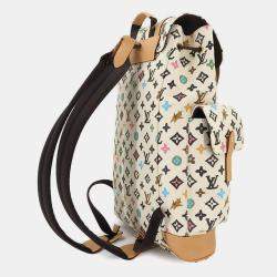Pre Owned Louis Vuitton Monogram Craggy Christopher Mm Backpack In Vanilla