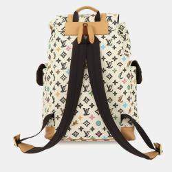 Pre Owned Louis Vuitton Monogram Craggy Christopher Mm Backpack In Vanilla