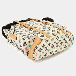 Pre Owned Louis Vuitton Monogram Craggy Christopher Mm Backpack In Vanilla